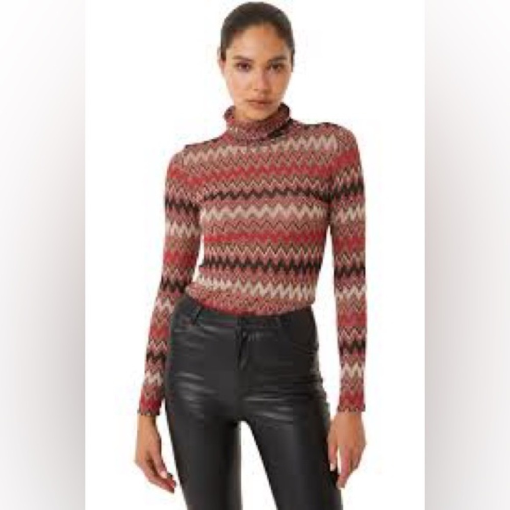 NWOT MISA Los Angeles Nadja Top Size XXS in Winter Chevron